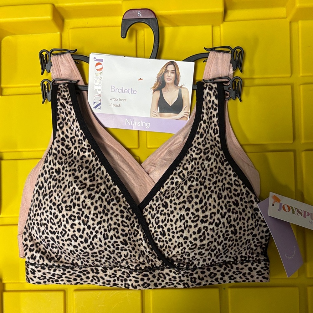 Joyspun Nursing Bralette 2-Pack — Leopard & Blush